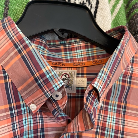 Men's Cinch western long sleeved button down plaid dress shirt size XXL. - Picture 3 of 4